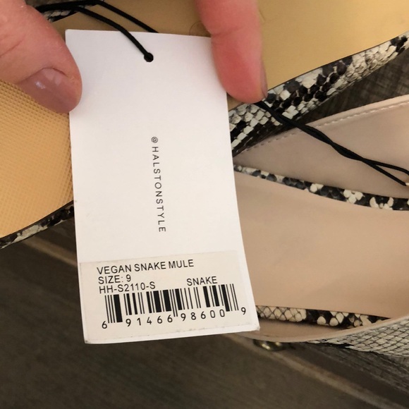 Halston snake print vegan leather pointed flats - Picture 6 of 10